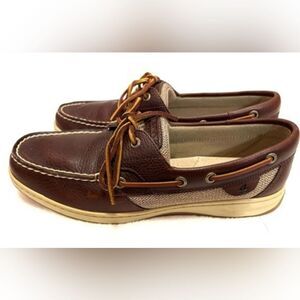 Sperry Top Sider Boatshoe Bluefish 2 Eye Tan Women 7M 9276632 Preppy Comfortable